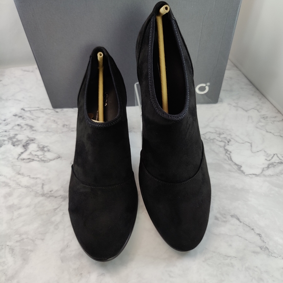 Ecco Shape 55 Plateau Stacked Heel Black Suede Bootie Size EU 41 US 10-10.5 NEW - Picture 9 of 11